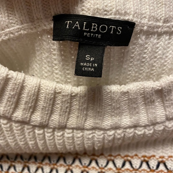 💚 Talbots | multi colour knit sweater with elbow patches - small petite - Picture 2 of 4